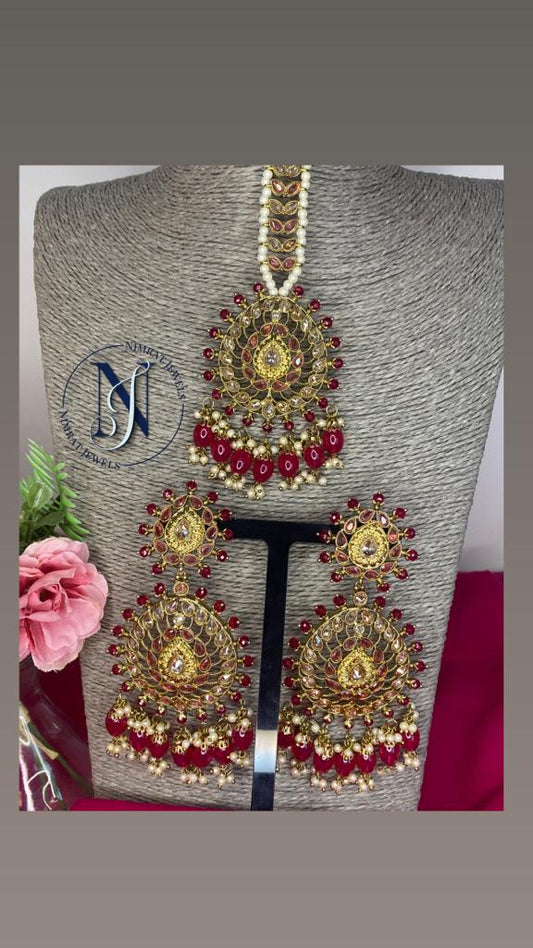 ChandBali Earrings with Tikka