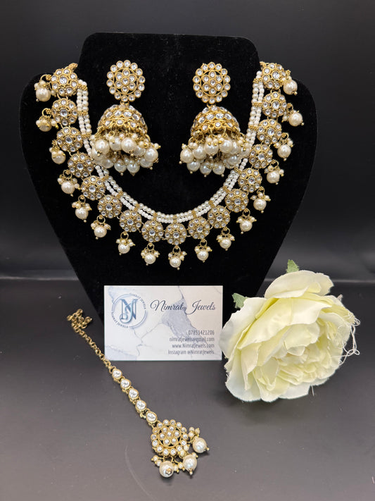 Gold Kundan Necklace Set