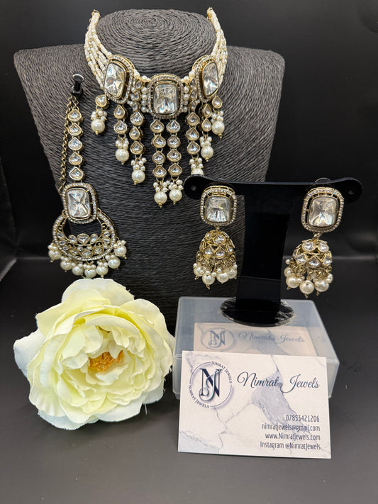 Gold Pearl Drop Choker