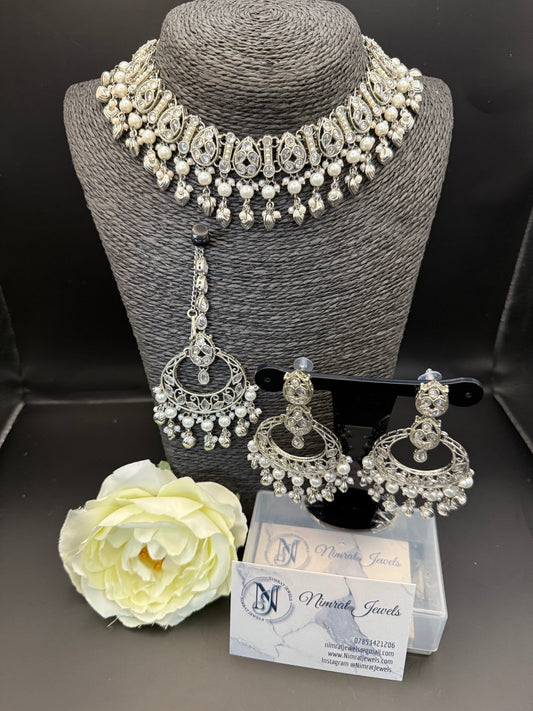 Silver Necklace Set