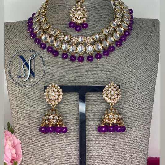 Purple Kundan Necklace
